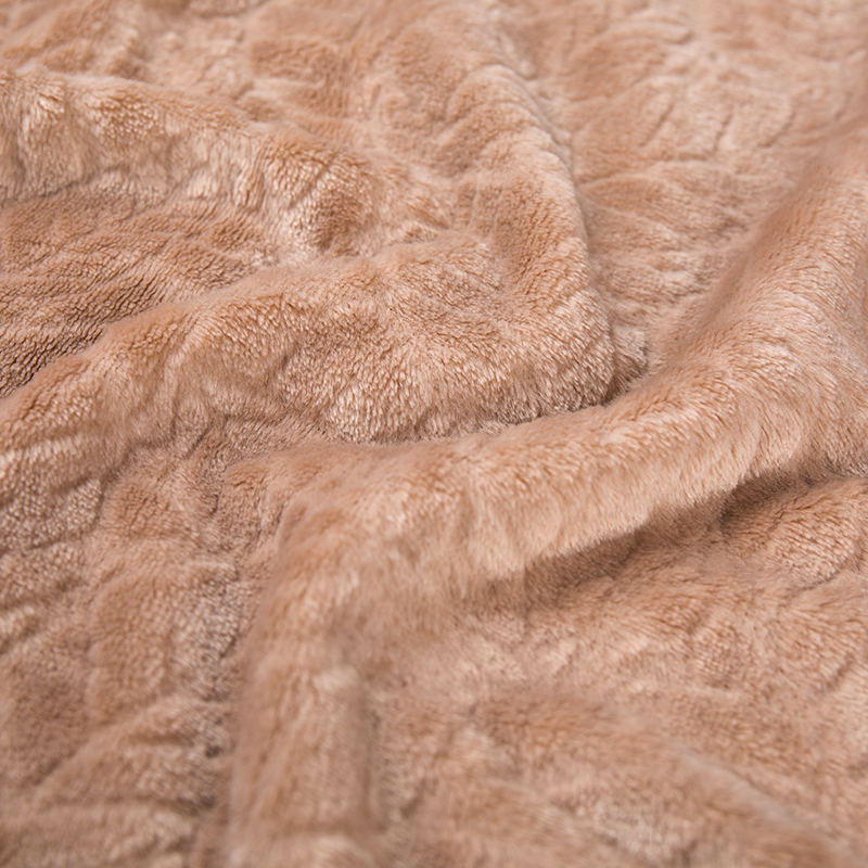 Velvet de corail polyester brûlé à face